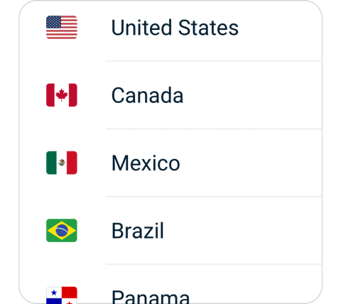 Kutong connect step 2, choose VPN server location